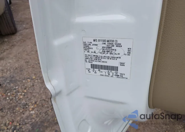 1FTPW14515KC38332: 43743007