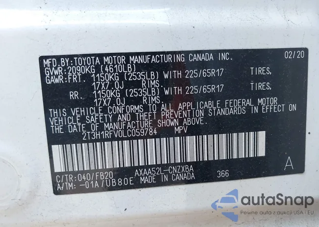 2T3H1RFV0LC059784: 43744075