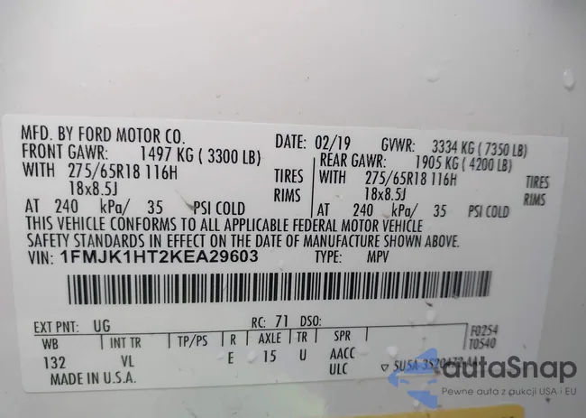 1FMJK1HT2KEA29603: 43744145