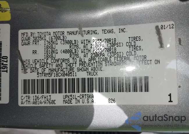 5TFRM5F18CX040511: 43744516