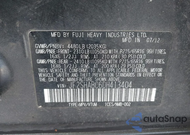 JF2SHABC6DH413404: 43744531
