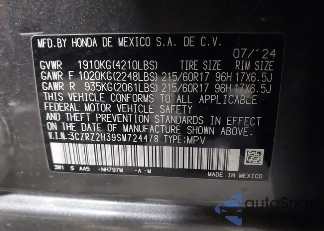 3CZRZ2H39SM724478: 43744543