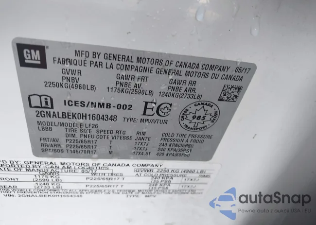 2GNALBEK0H1604348: 43743638
