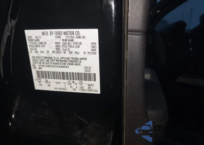 1FMCU9DG3CKA06053: 43743659