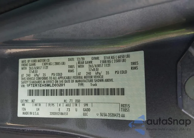 1FTER1EH5MLD03201: 43743733