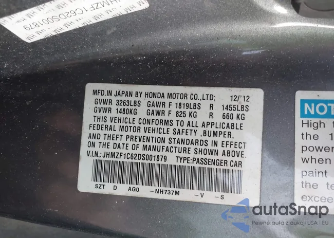 JHMZF1C62DS001879: 43745043