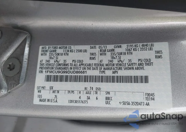 1FMCU9G99DUD86681: 43745061