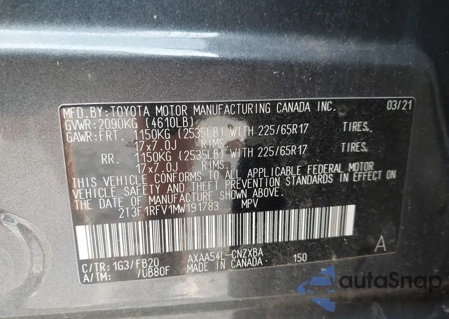 2T3F1RFV1MW191783: 43745237