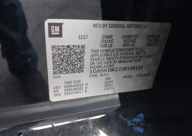 1GNSKBKC7JR199123: 43745252