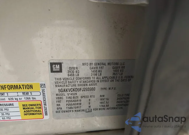 5GAKVCKD9FJ293980: 43745260