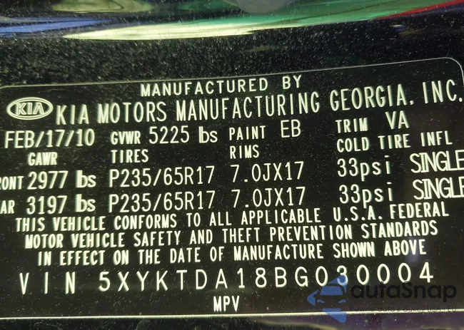 5XYKTDA18BG030004: 43745271