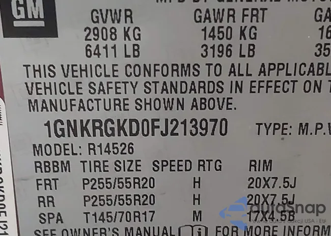 1GNKRGKD0FJ213970: 43745289