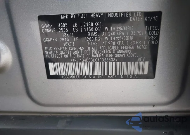 4S4BSBLC4F3285387: 43745305