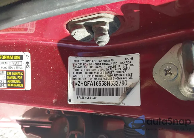 2HGFA16558H532790: 43745318