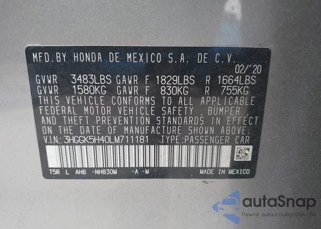 3HGGK5H40LM711181: 43745333