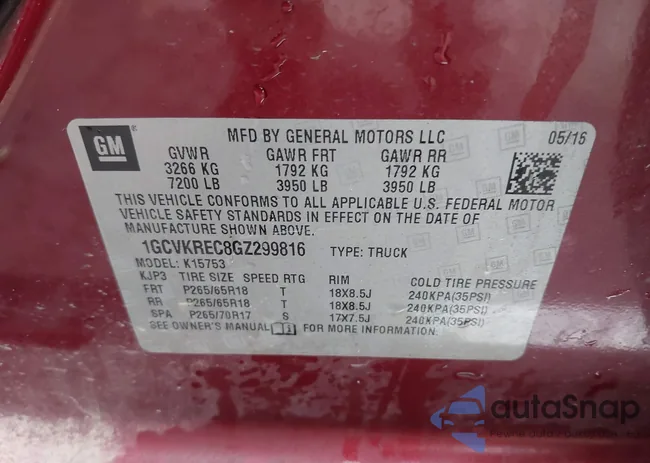 1GCVKREC8GZ299816: 43745348