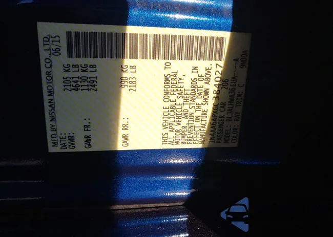 1N4AA6APXGC384027: 43745443