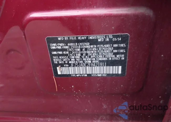 JF2SJADC2FH421911: 43745462