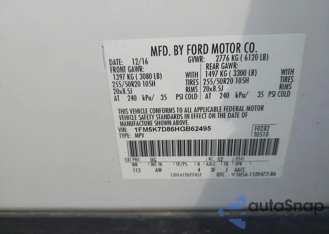 1FM5K7D86HGB62495: 43745536