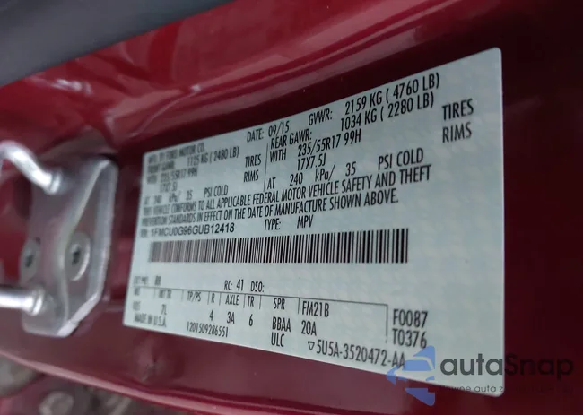 1FMCU0G96GUB12418: 43745595