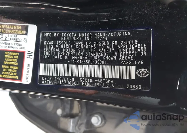 4T1BK1EB5FU139301: 43745616