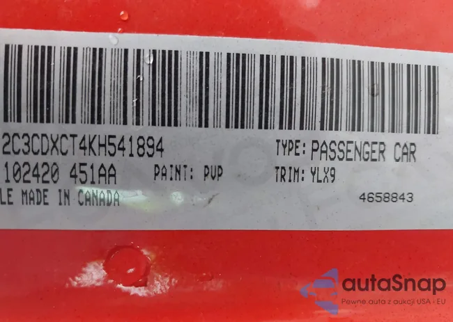 2C3CDXCT4KH541894: 43744627