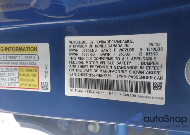 2HGFE2F59PH545339: 43744643