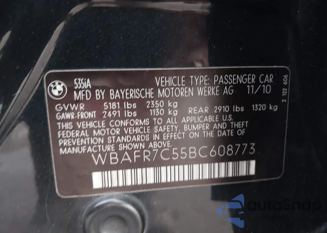 WBAFR7C55BC608773: 43744656