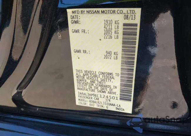 1N4AL3AP9EC124501: 43744785