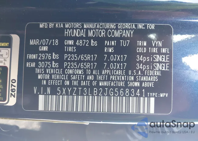 5XYZT3LB2JG568341: 43744926