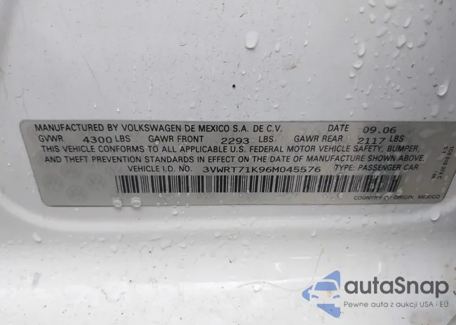 3VWRT71K96M045576: 43744945