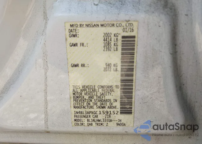 1N4BL3APXGC159152: 43744994