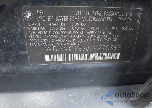 WBAVC93587KZ70389: 43745022