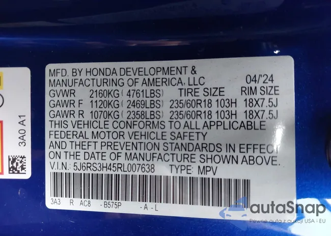 5J6RS3H45RL007638: 43746038