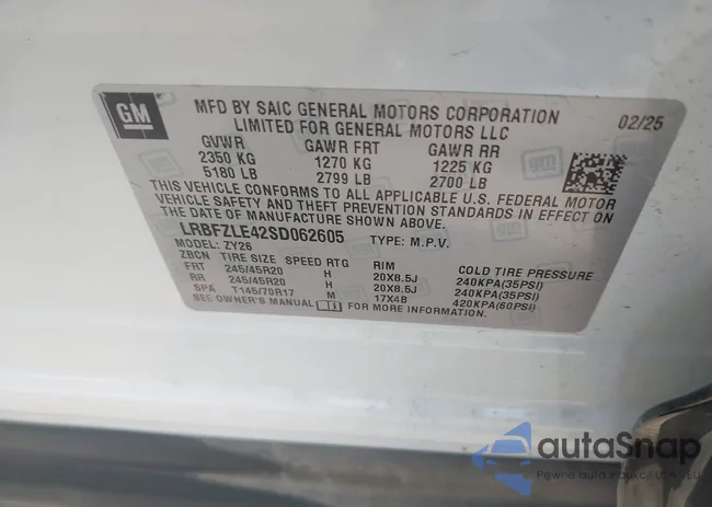 LRBFZLE42SD062605: 43746114