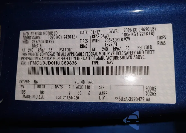 1FMCU0JD0HUC89836: 43746216