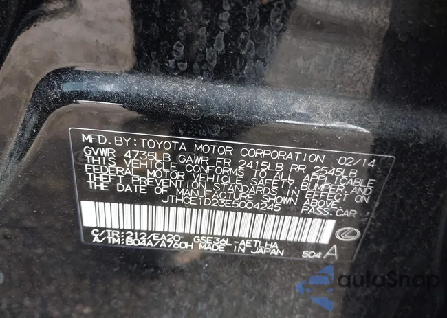 JTHCE1D23E5004245: 43746290