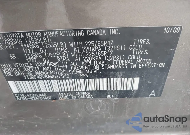 2T3DF4DV6AW027519: 43746343