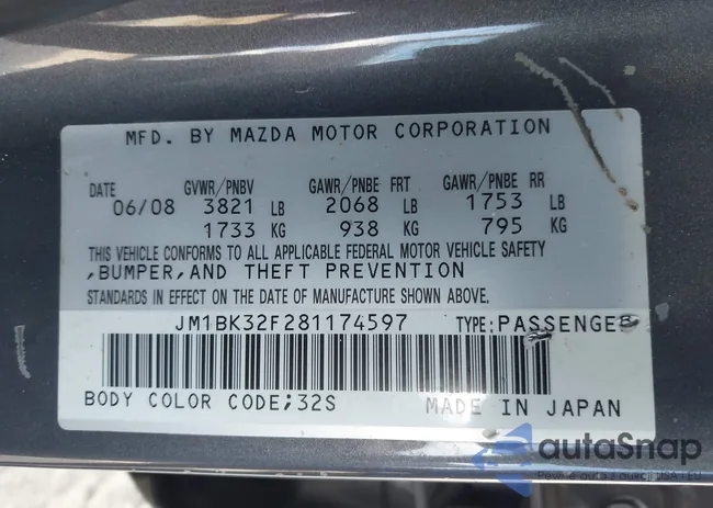 JM1BK32F281174597: 43746443