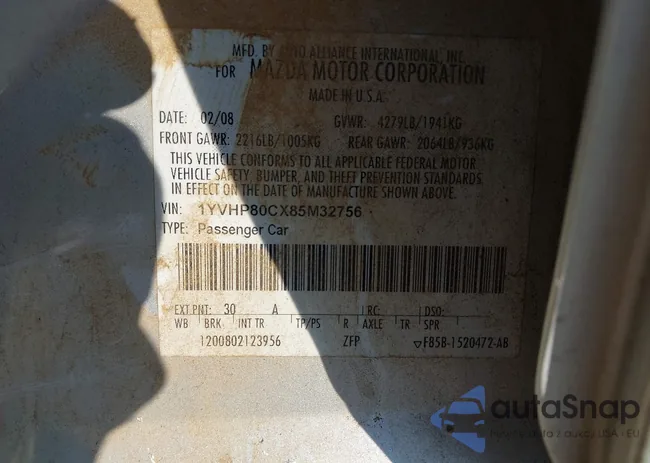 1YVHP80CX85M32756: 43746458