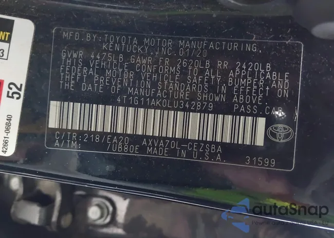 4T1G11AK0LU342879: 43746477