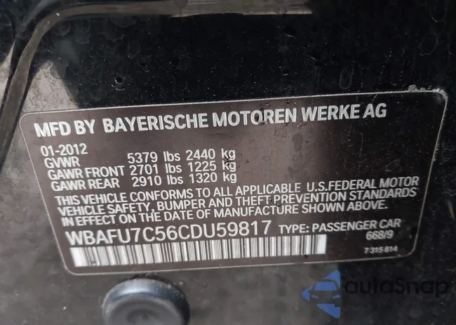 WBAFU7C56CDU59817: 43746540