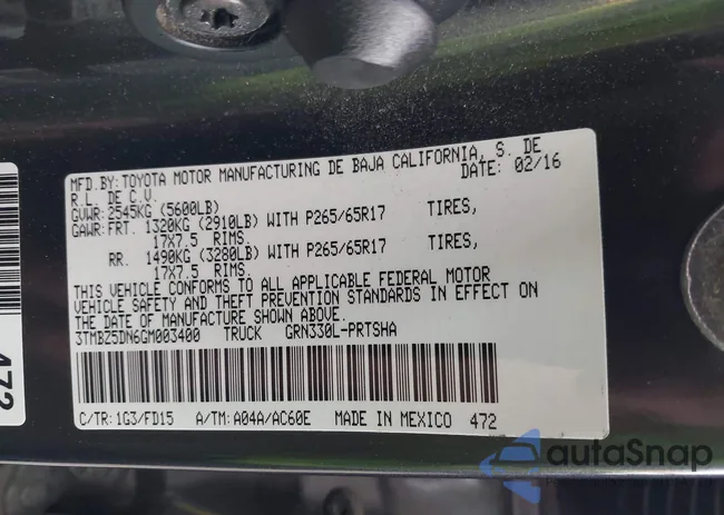 3TMBZ5DN6GM003400: 43745662