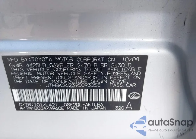 JTHBK262395093053: 43745834