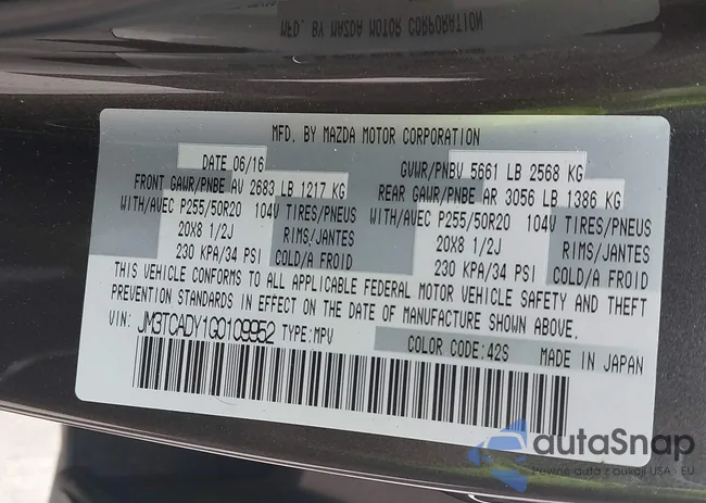 JM3TCADY1G0109952: 43745844