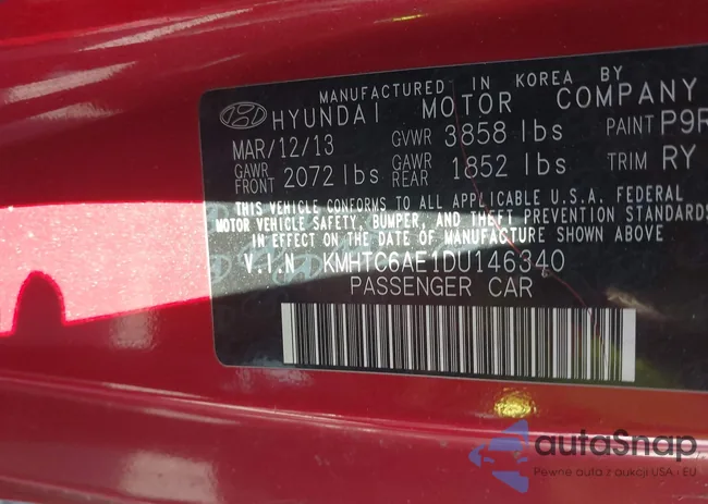 KMHTC6AE1DU146340: 43747058