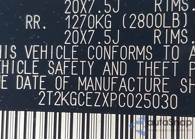 2T2KGCEZXPC025030: 43747299