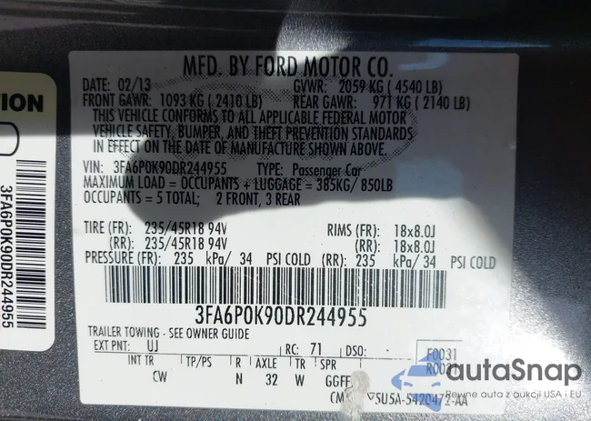 3FA6P0K90DR244955: 43747362