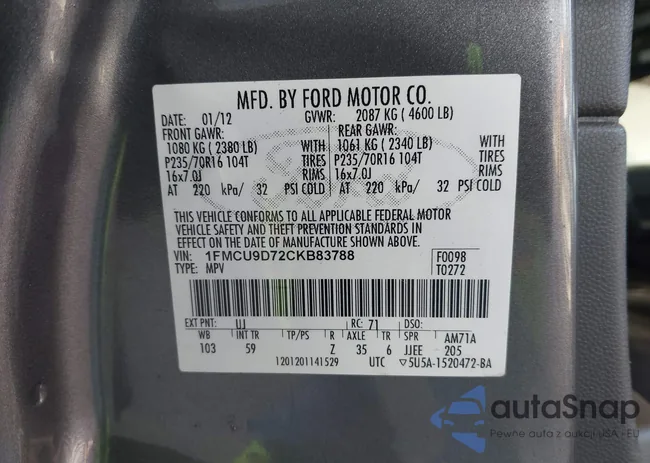 1FMCU9D72CKB83788: 43747411