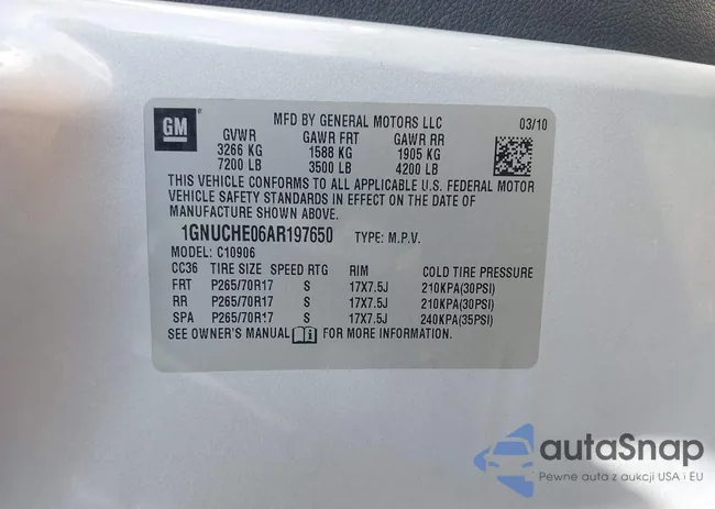 1GNUCHE06AR197650: 43747445